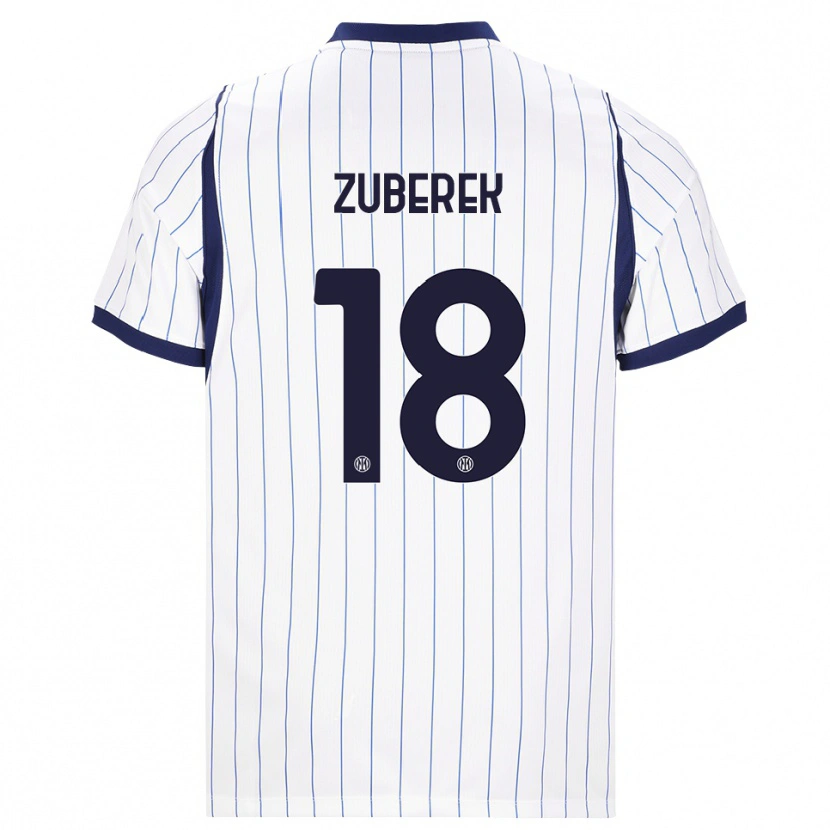Danxen Kvinnor Jan Zuberek #18 Vit Marinblå Bortatröja Matchtröjor 2026/27 Tröjor T-Tröja