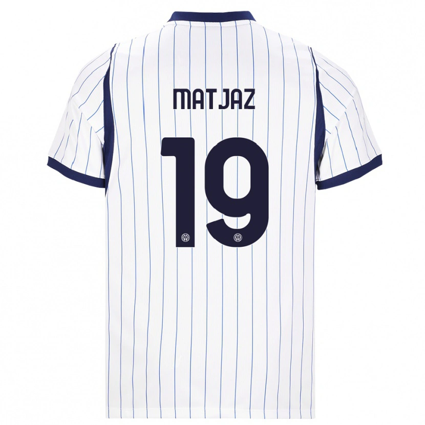 Danxen Kvinnor Samo Matjaz #19 Vit Marinblå Bortatröja Matchtröjor 2026/27 Tröjor T-Tröja