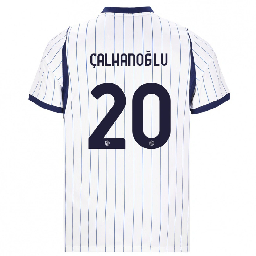 Danxen Kvinnor Hakan Çalhanoğlu #20 Vit Marinblå Bortatröja Matchtröjor 2026/27 Tröjor T-Tröja