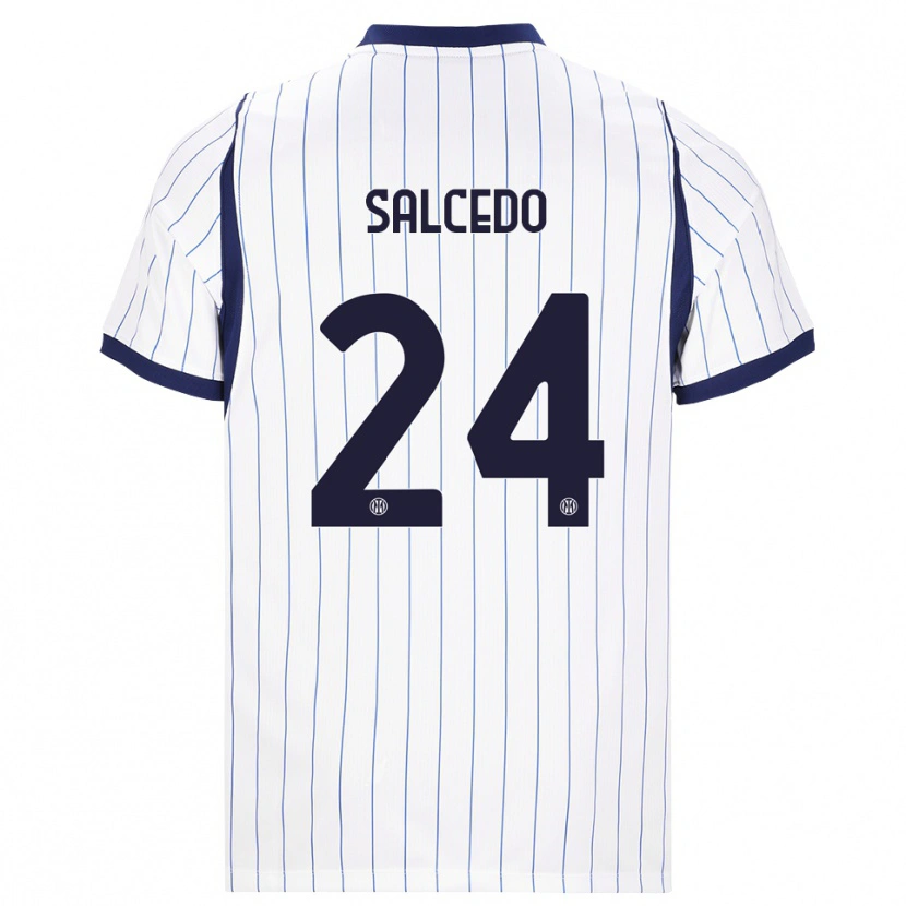 Danxen Kvinnor Eddie Salcedo #24 Vit Marinblå Bortatröja Matchtröjor 2026/27 Tröjor T-Tröja