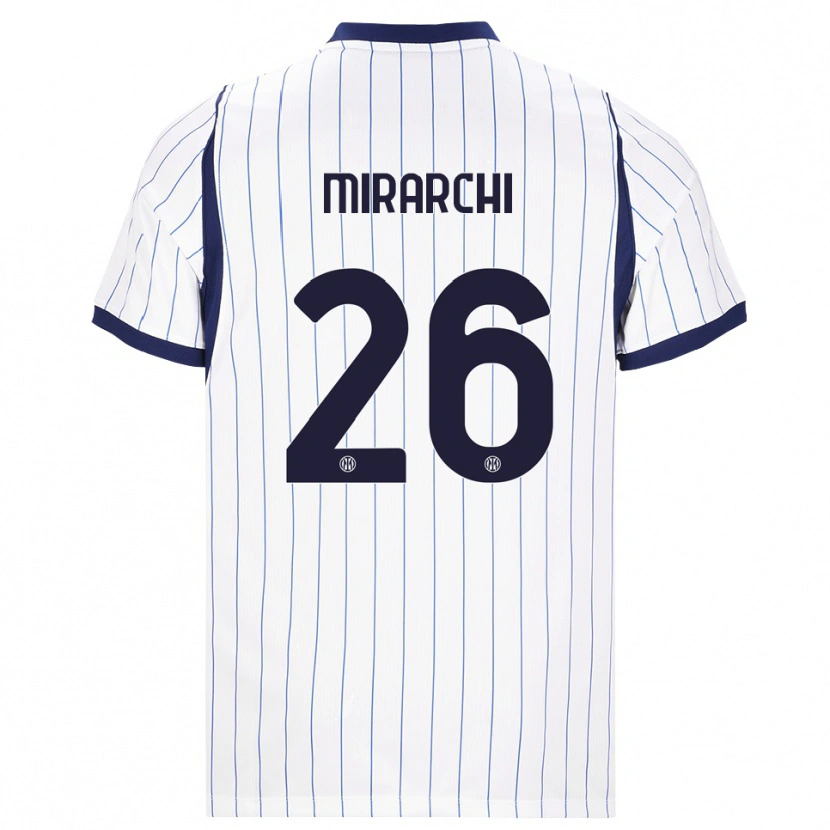 Danxen Kvinnor Mattia Mirarchi #26 Vit Marinblå Bortatröja Matchtröjor 2026/27 Tröjor T-Tröja