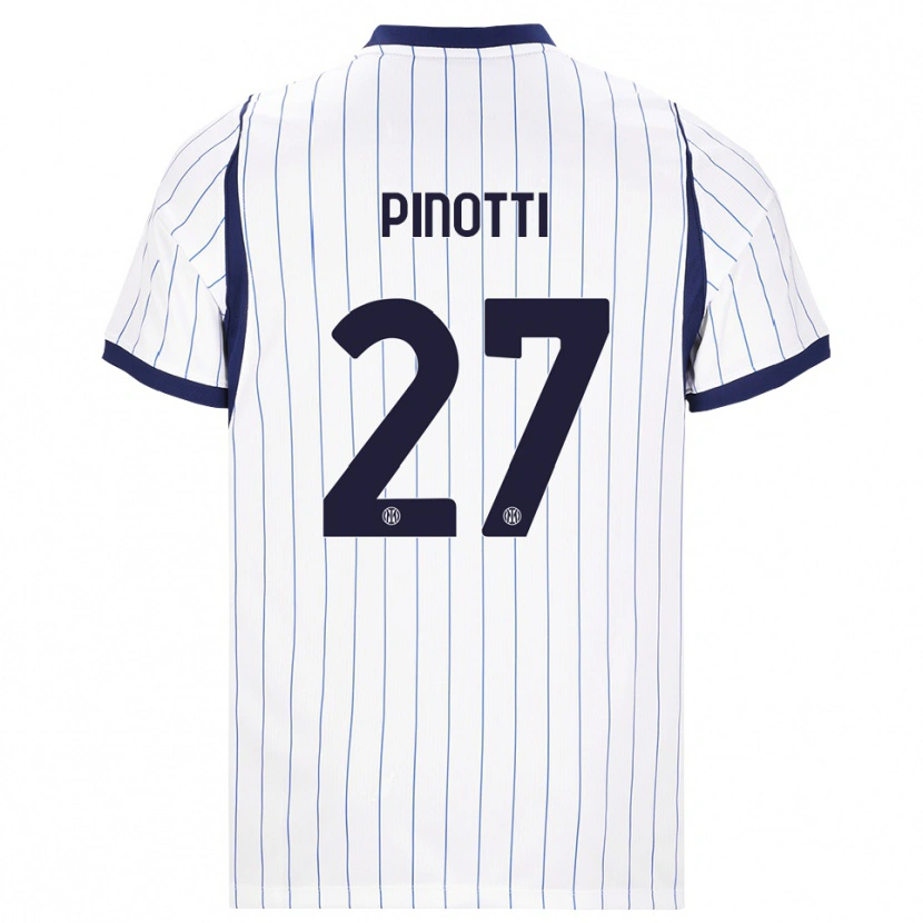 Danxen Kvinnor Manuel Pinotti #27 Vit Marinblå Bortatröja Matchtröjor 2026/27 Tröjor T-Tröja