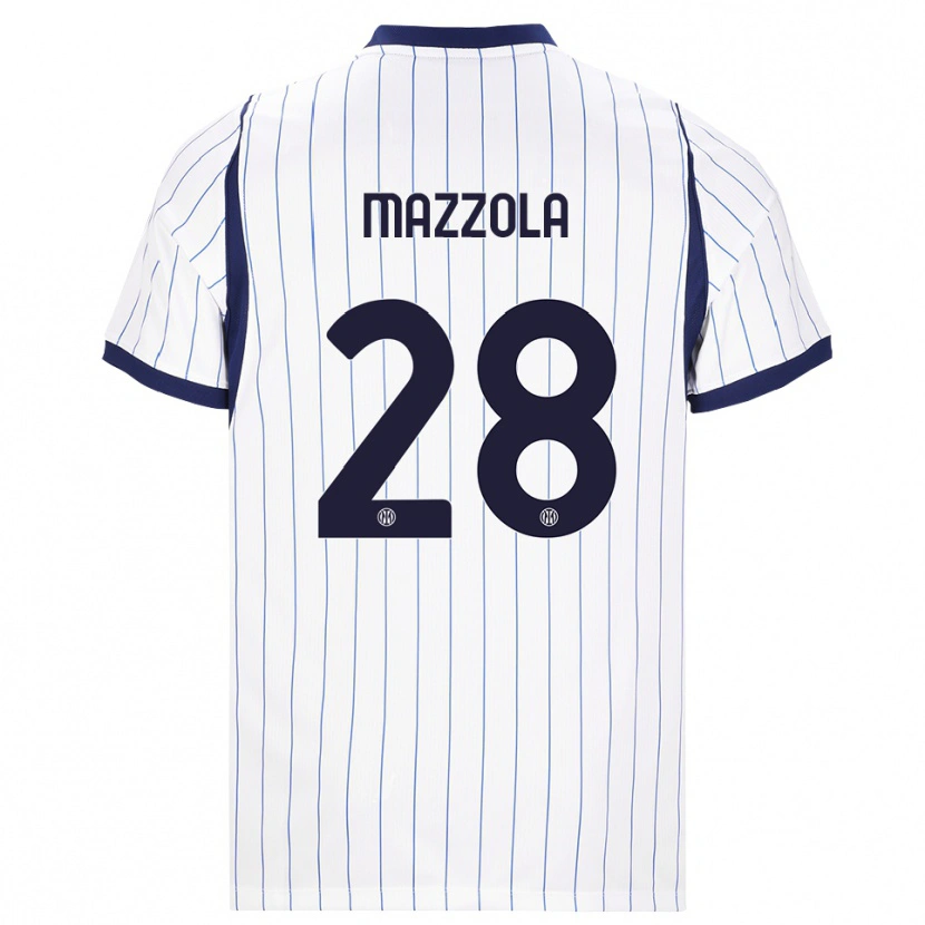 Danxen Kvinnor Giuseppe Mazzola #28 Vit Marinblå Bortatröja Matchtröjor 2026/27 Tröjor T-Tröja