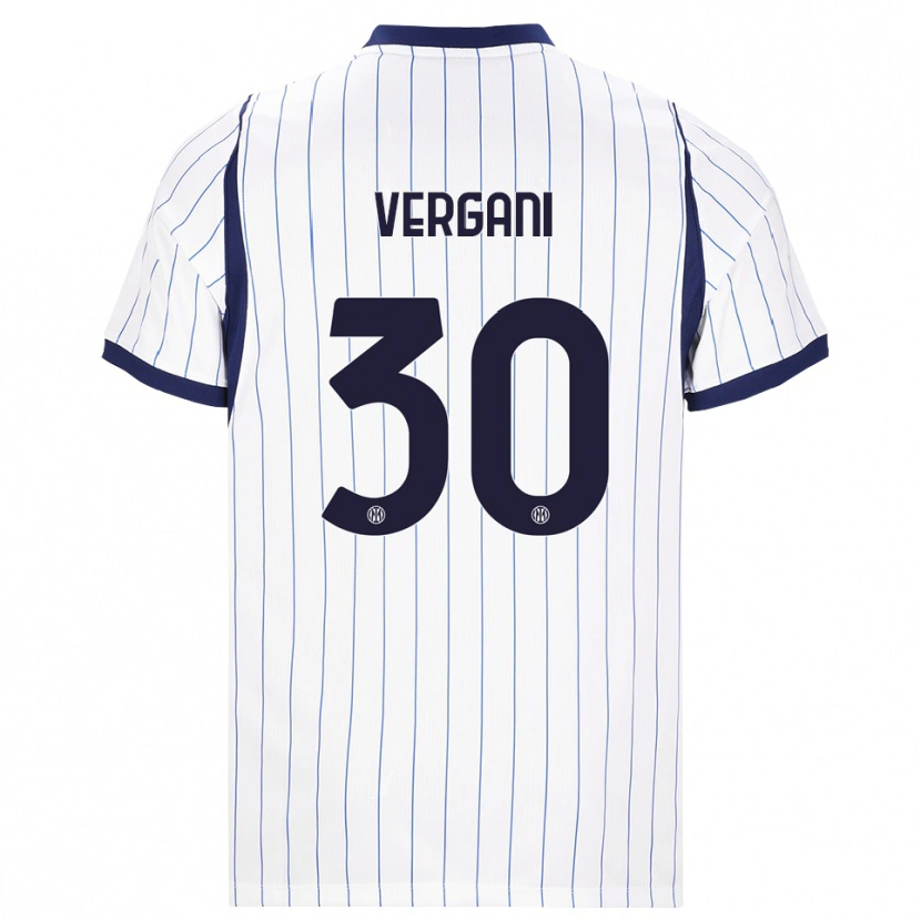 Danxen Kvinnor Bianca Vergani #30 Vit Marinblå Bortatröja Matchtröjor 2026/27 Tröjor T-Tröja