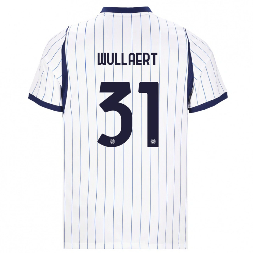 Danxen Kvinnor Tessa Wullaert #31 Vit Marinblå Bortatröja Matchtröjor 2026/27 Tröjor T-Tröja