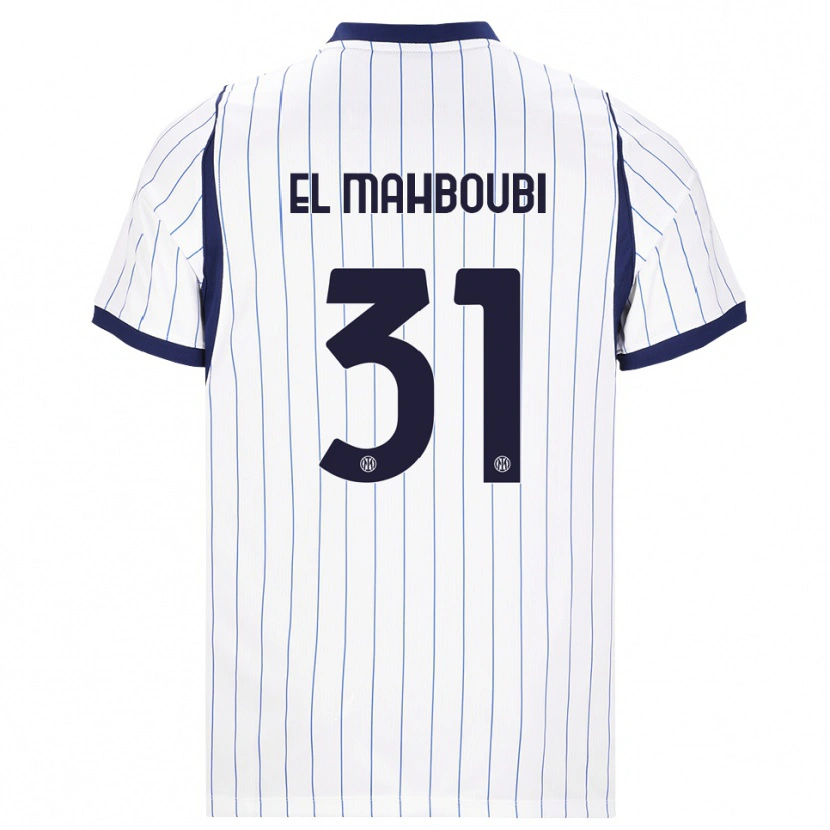 Danxen Kvinnor Anas El Mahboubi #31 Vit Marinblå Bortatröja Matchtröjor 2026/27 Tröjor T-Tröja