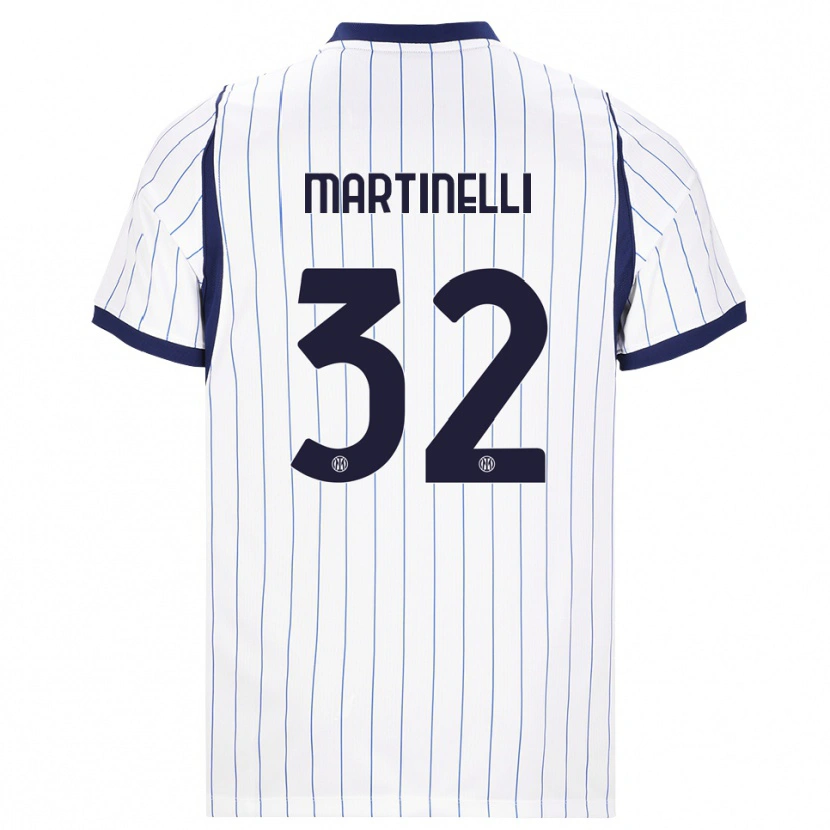 Danxen Kvinnor Matilde Martinelli #32 Vit Marinblå Bortatröja Matchtröjor 2026/27 Tröjor T-Tröja