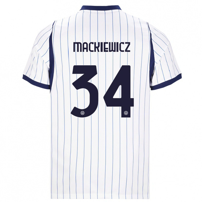 Danxen Kvinnor Patryk Mackiewicz #34 Vit Marinblå Bortatröja Matchtröjor 2026/27 Tröjor T-Tröja