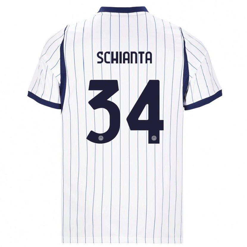 Danxen Kvinnor Valentina Schianta #34 Vit Marinblå Bortatröja Matchtröjor 2026/27 Tröjor T-Tröja