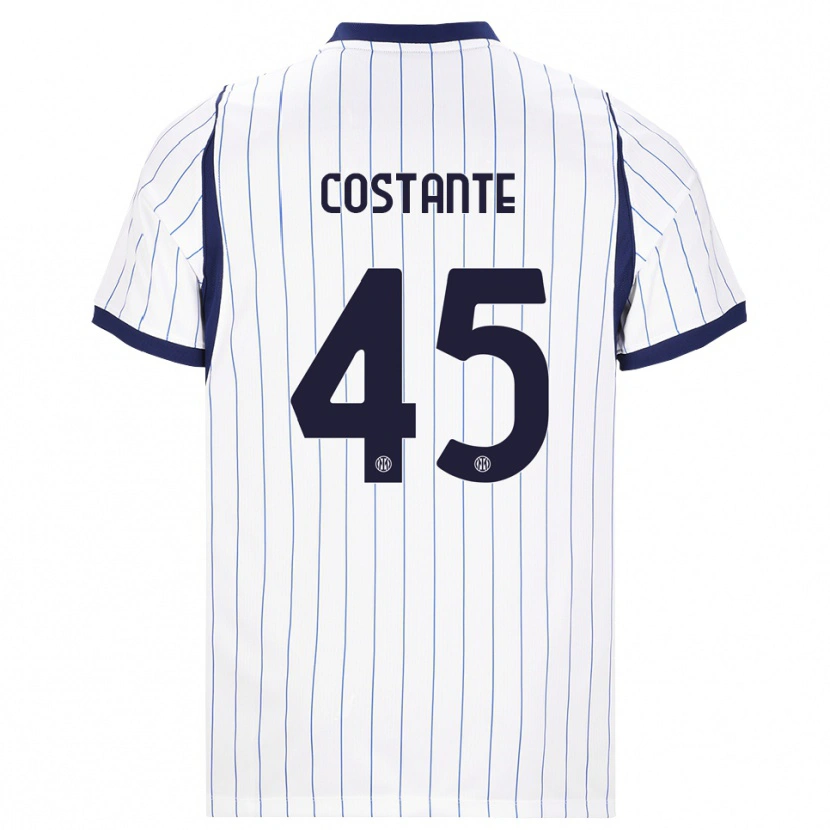 Danxen Kvinnor Umberto Costante #45 Vit Marinblå Bortatröja Matchtröjor 2026/27 Tröjor T-Tröja