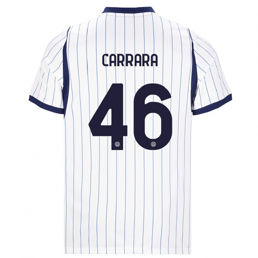 Danxen Kvinnor Cristian Carrara #46 Vit Marinblå Bortatröja Matchtröjor 2026/27 Tröjor T-Tröja