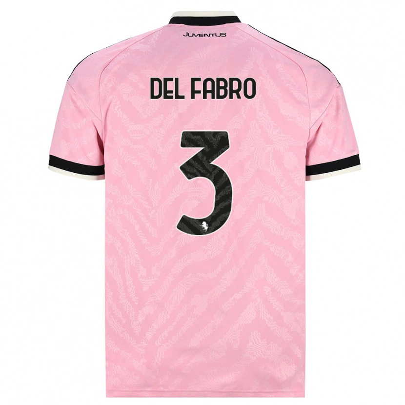 Danxen Kvinnor Jacopo Del Fabro #3 Rosa Svart Bortatröja Matchtröjor 2026/27 Tröjor T-Tröja