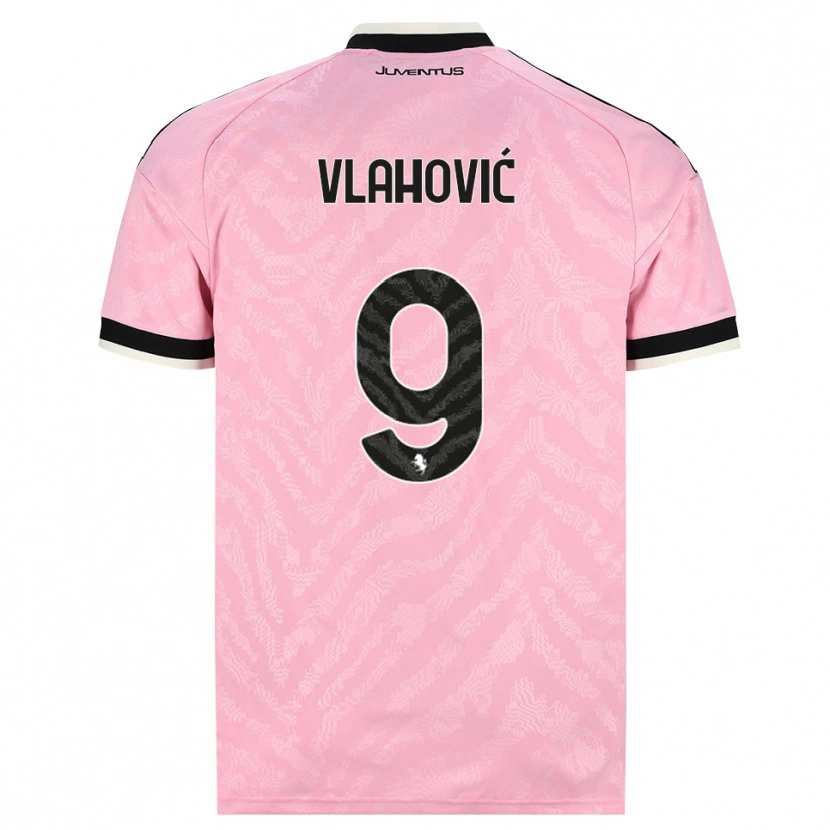 Danxen Kvinnor Dusan Vlahovic #9 Rosa Svart Bortatröja Matchtröjor 2026/27 Tröjor T-Tröja