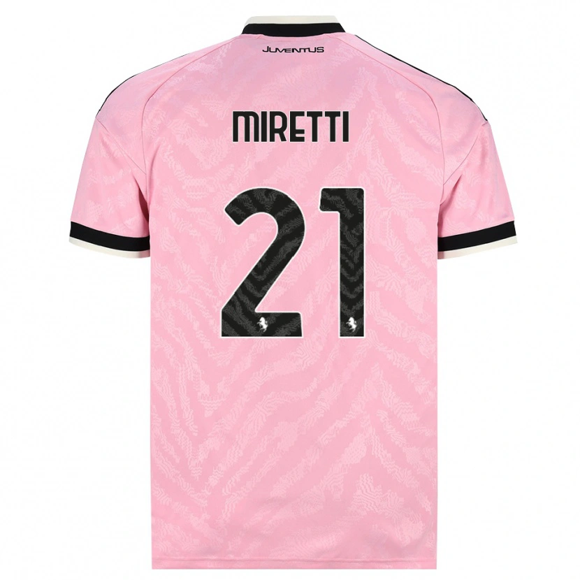 Danxen Kvinnor Fabio Miretti #21 Rosa Svart Bortatröja Matchtröjor 2026/27 Tröjor T-Tröja