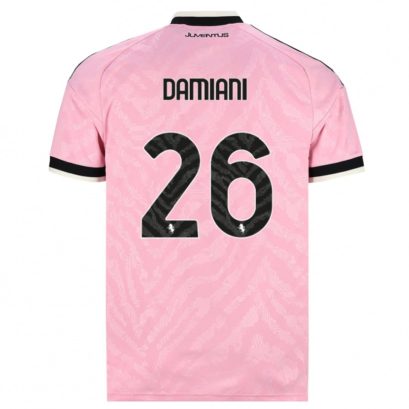 Danxen Kvinnor Samuele Damiani #26 Rosa Svart Bortatröja Matchtröjor 2026/27 Tröjor T-Tröja