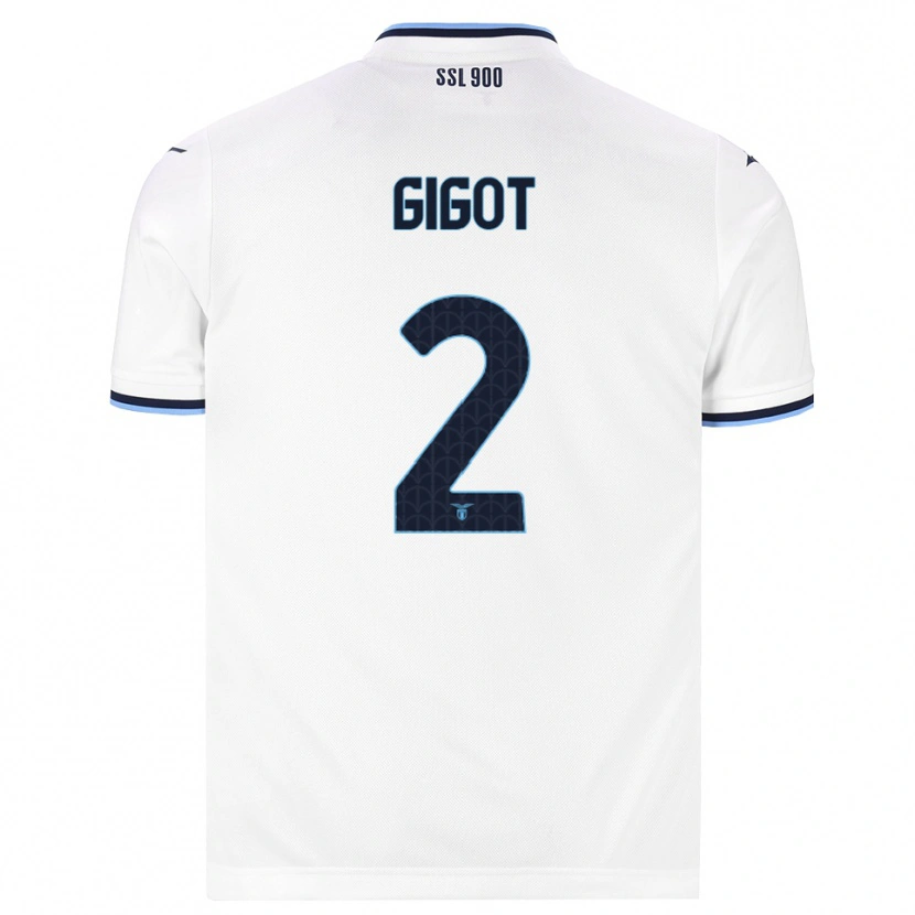 Danxen Kvinnor Samuel Gigot #2 Vit Marinblå Bortatröja Matchtröjor 2026/27 Tröjor T-Tröja