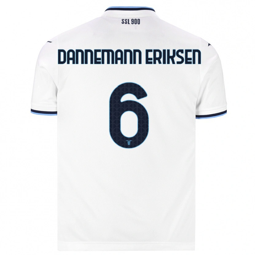 Danxen Kvinnor Louise Dannemann Eriksen #6 Vit Marinblå Bortatröja Matchtröjor 2026/27 Tröjor T-Tröja