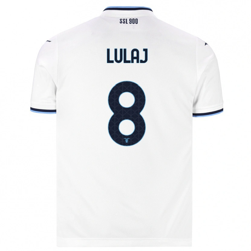 Danxen Kvinnor Daniele Lulaj #8 Vit Marinblå Bortatröja Matchtröjor 2026/27 Tröjor T-Tröja