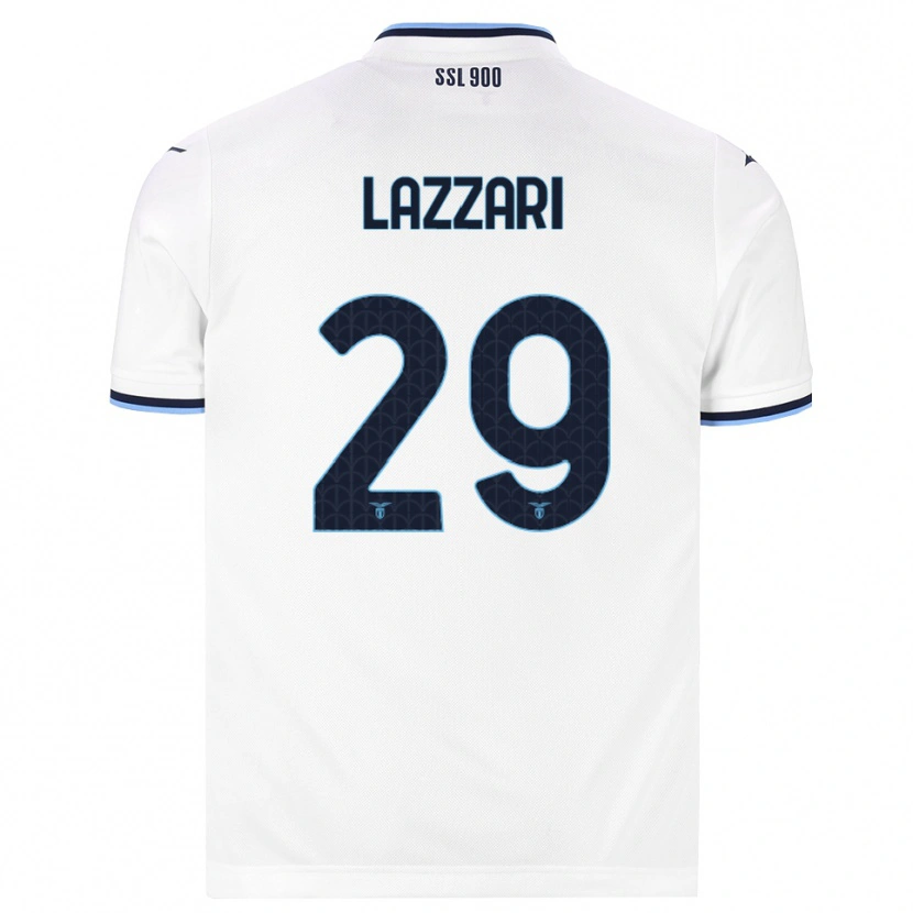 Danxen Kvinnor Manuel Lazzari #29 Vit Marinblå Bortatröja Matchtröjor 2026/27 Tröjor T-Tröja