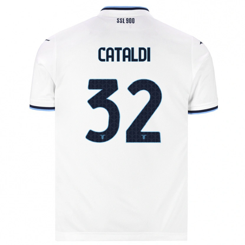 Danxen Kvinnor Danilo Cataldi #32 Vit Marinblå Bortatröja Matchtröjor 2026/27 Tröjor T-Tröja