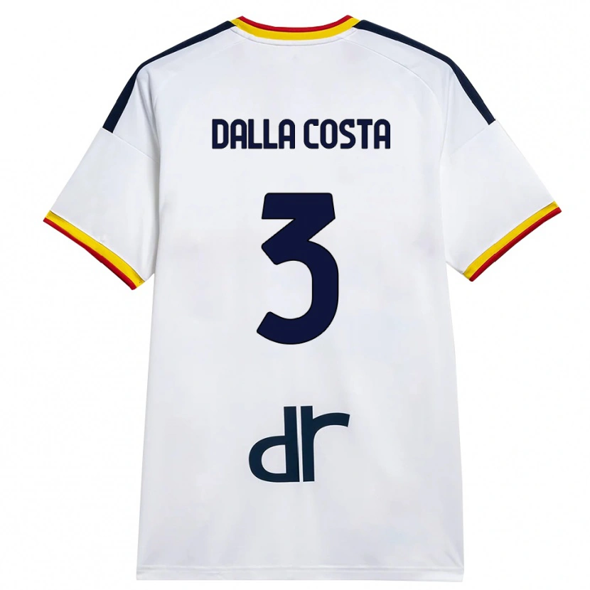 Danxen Kvinnor Luca Dalla Costa #3 Vit Gul Röd Bortatröja Matchtröjor 2026/27 Tröjor T-Tröja