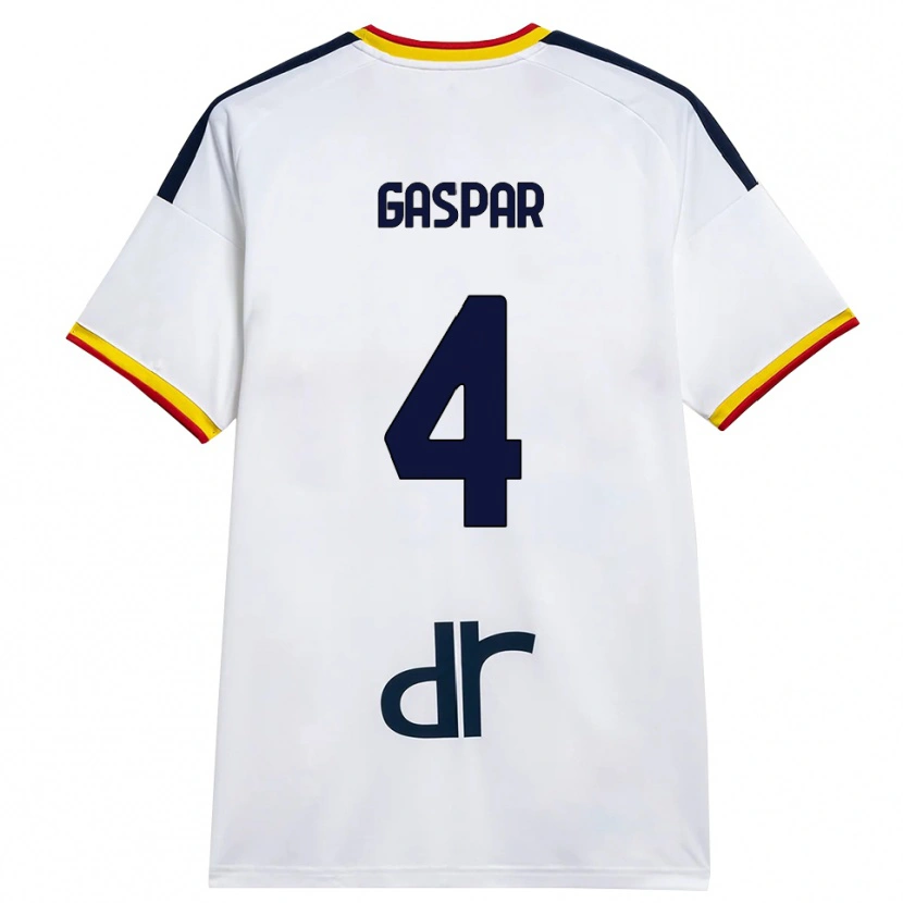 Danxen Kvinnor Kialonda Gaspar #4 Vit Gul Röd Bortatröja Matchtröjor 2026/27 Tröjor T-Tröja
