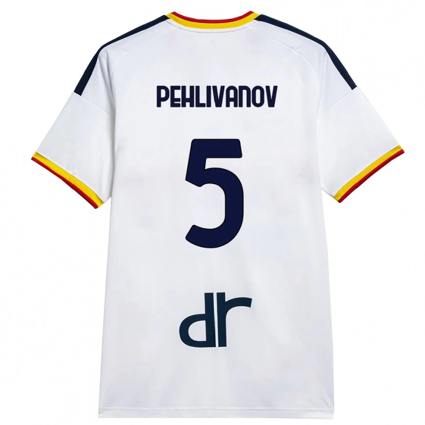 Danxen Kvinnor Cristian Pehlivanov #5 Vit Gul Röd Bortatröja Matchtröjor 2026/27 Tröjor T-Tröja