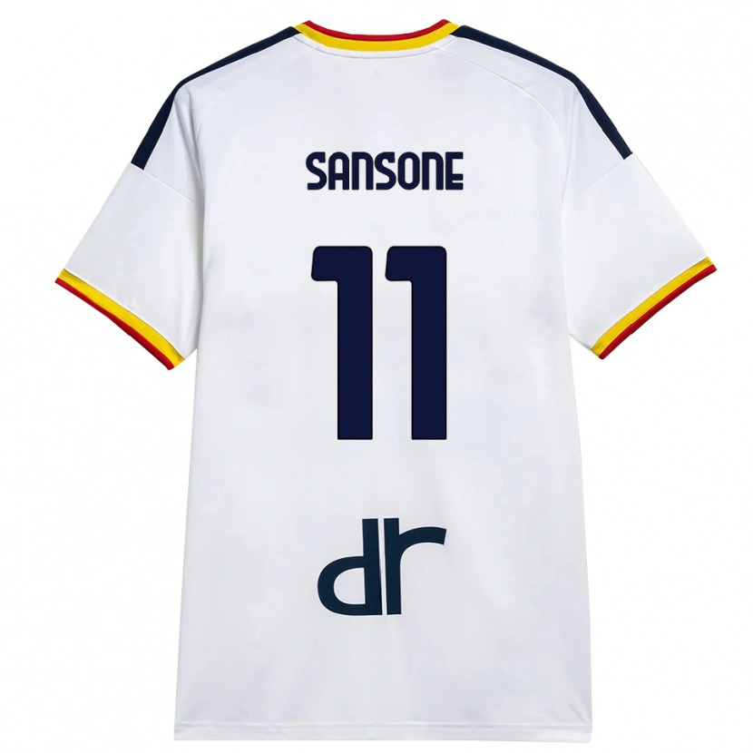 Danxen Kvinnor Nicola Sansone #11 Vit Gul Röd Bortatröja Matchtröjor 2026/27 Tröjor T-Tröja