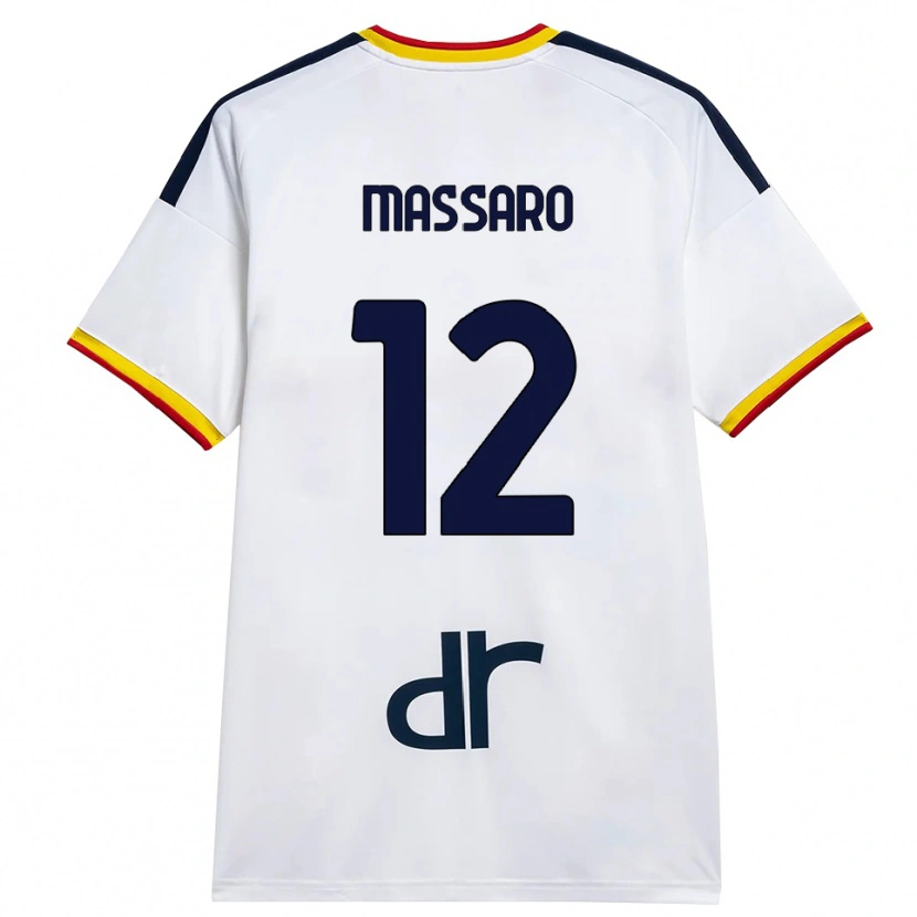 Danxen Kvinnor Gianmaria Massaro #12 Vit Gul Röd Bortatröja Matchtröjor 2026/27 Tröjor T-Tröja