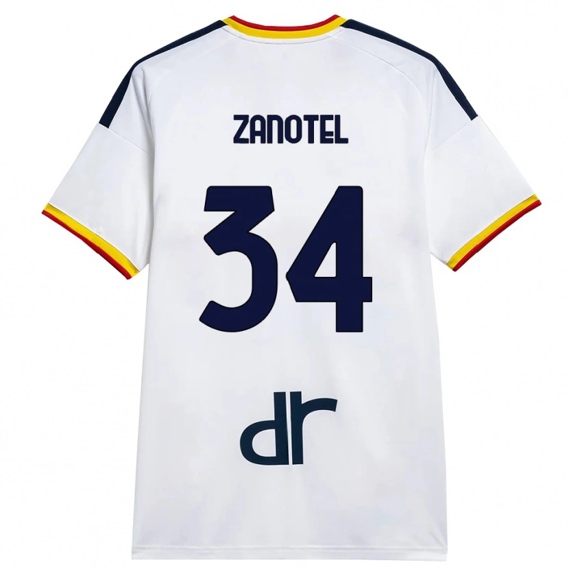 Danxen Kvinnor Giovanni Zanotel #34 Vit Gul Röd Bortatröja Matchtröjor 2026/27 Tröjor T-Tröja