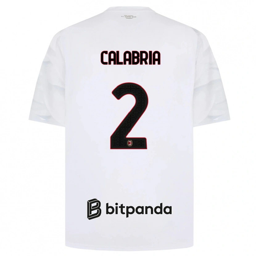 Danxen Kvinnor Davide Calabria #2 Vit Röd Svart Bortatröja Matchtröjor 2026/27 Tröjor T-Tröja