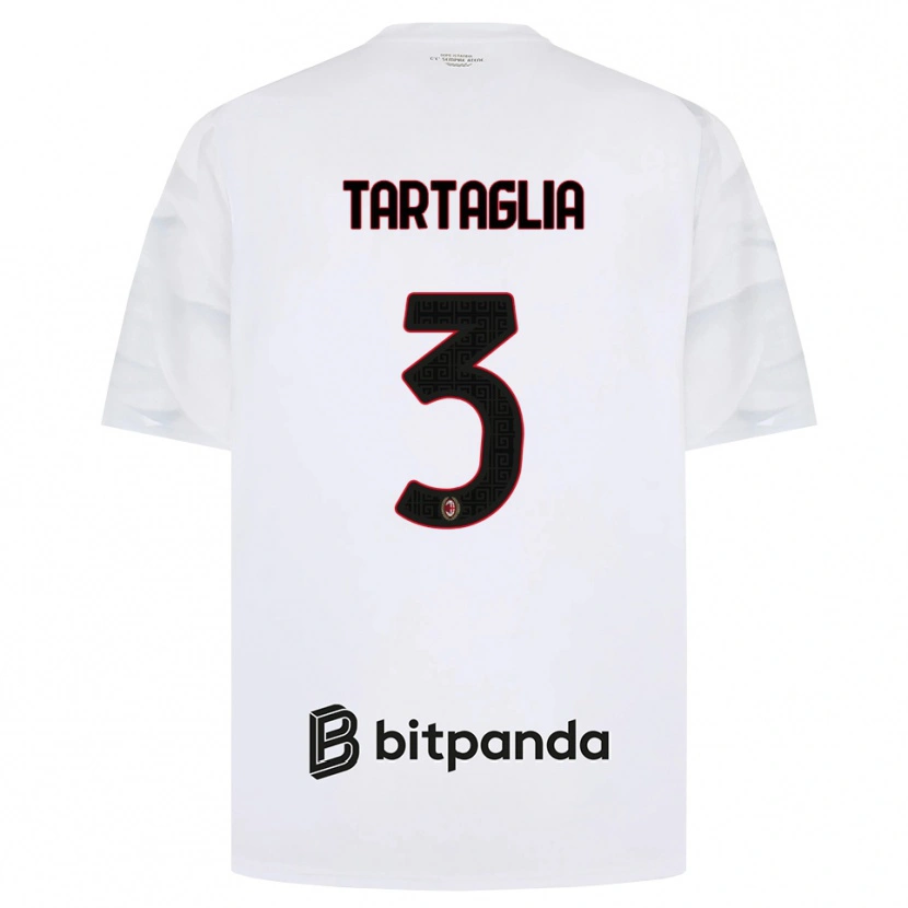 Danxen Kvinnor Edoardo Tartaglia #3 Vit Röd Svart Bortatröja Matchtröjor 2026/27 Tröjor T-Tröja