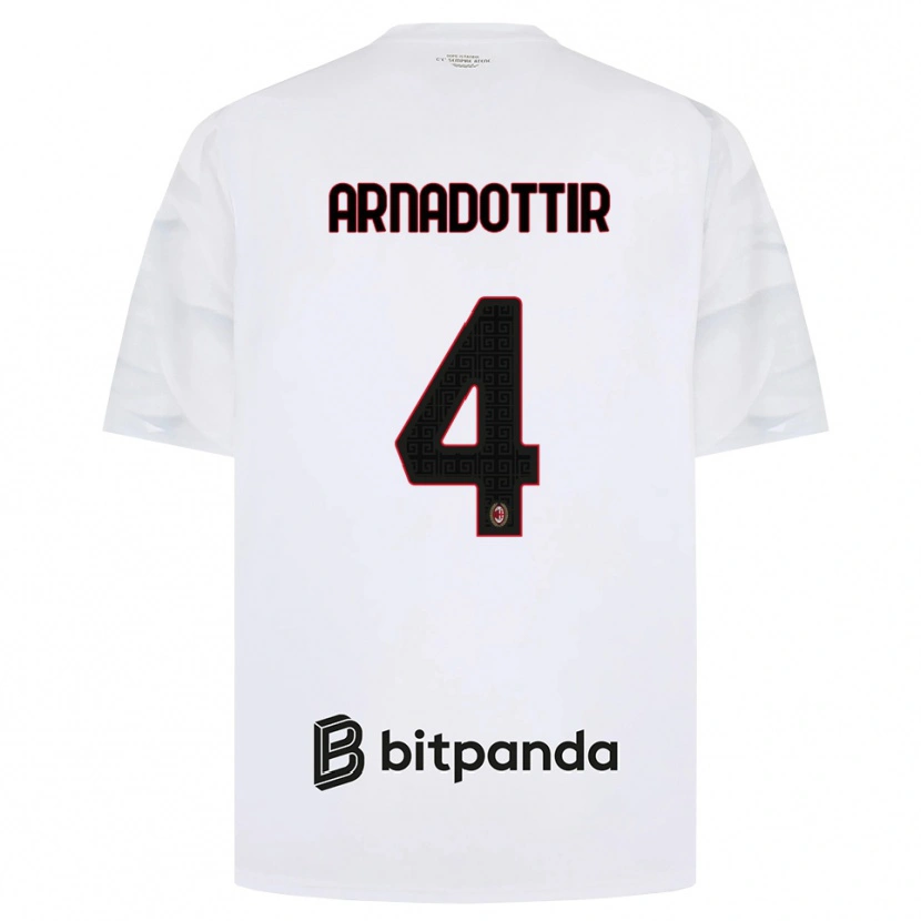 Danxen Kvinnor Guony Arnadottir #4 Vit Röd Svart Bortatröja Matchtröjor 2026/27 Tröjor T-Tröja