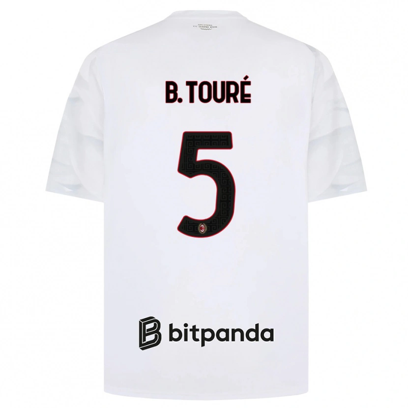 Danxen Kvinnor Fode Ballo-Toure #5 Vit Röd Svart Bortatröja Matchtröjor 2026/27 Tröjor T-Tröja