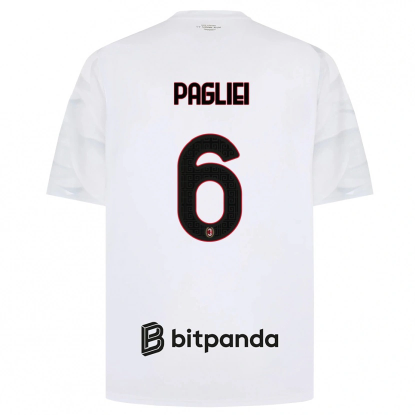 Danxen Kvinnor Matteo Pagliei #6 Vit Röd Svart Bortatröja Matchtröjor 2026/27 Tröjor T-Tröja