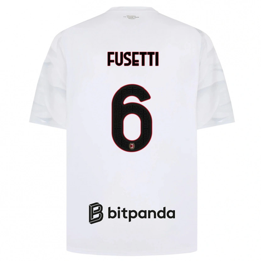 Danxen Kvinnor Laura Fusetti #6 Vit Röd Svart Bortatröja Matchtröjor 2026/27 Tröjor T-Tröja