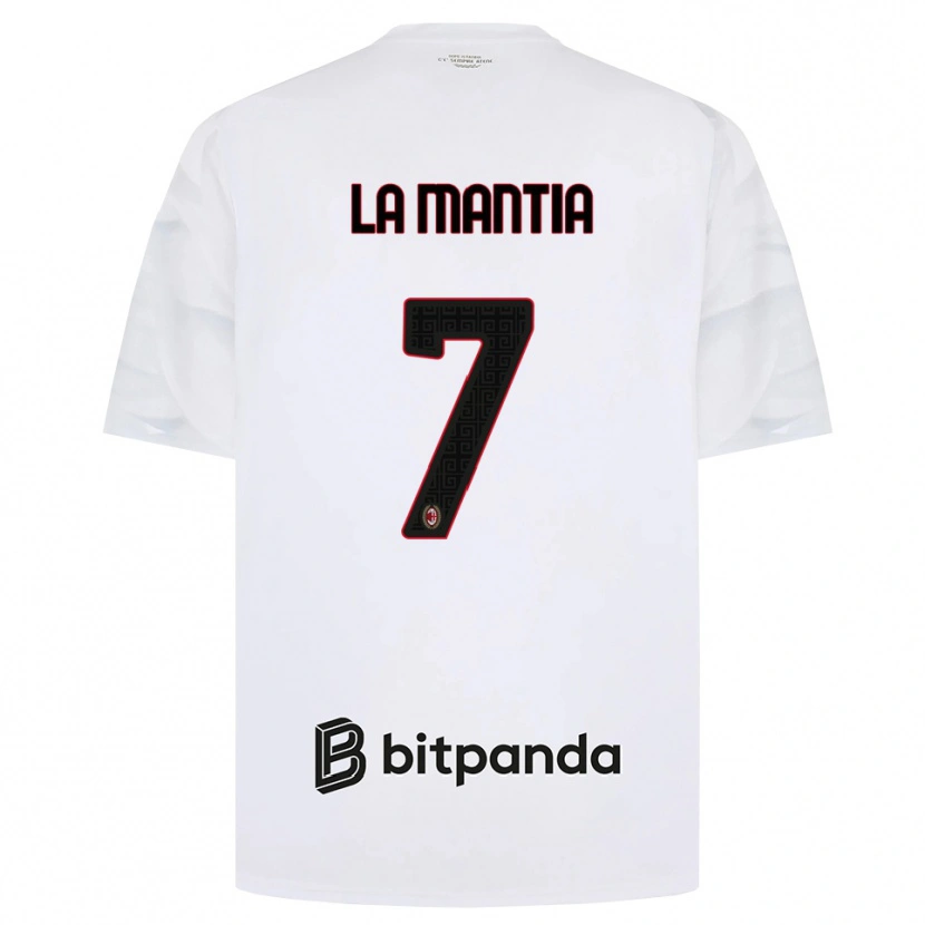 Danxen Kvinnor Simon La Mantia #7 Vit Röd Svart Bortatröja Matchtröjor 2026/27 Tröjor T-Tröja