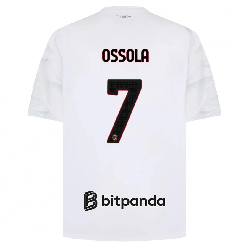 Danxen Kvinnor Lorenzo Ossola #7 Vit Röd Svart Bortatröja Matchtröjor 2026/27 Tröjor T-Tröja