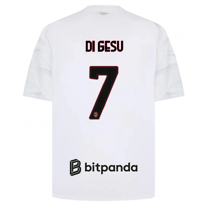 Danxen Kvinnor Enrico Di Gesu #7 Vit Röd Svart Bortatröja Matchtröjor 2026/27 Tröjor T-Tröja