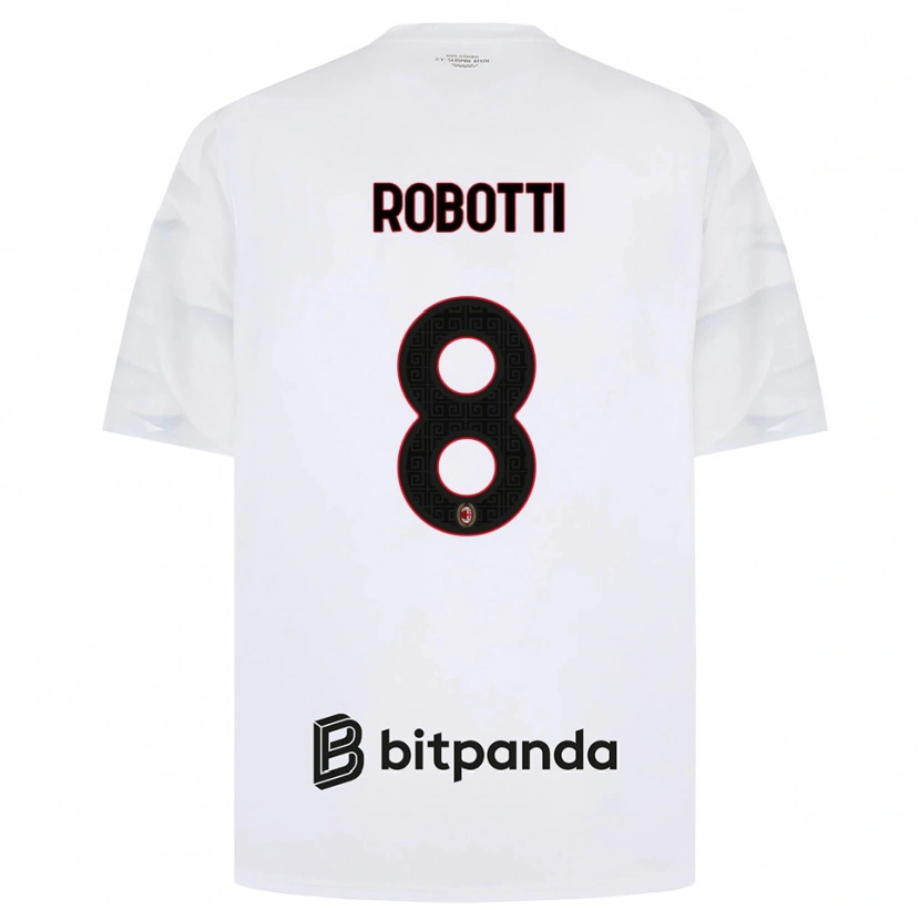 Danxen Kvinnor Giovanni Robotti #8 Vit Röd Svart Bortatröja Matchtröjor 2026/27 Tröjor T-Tröja