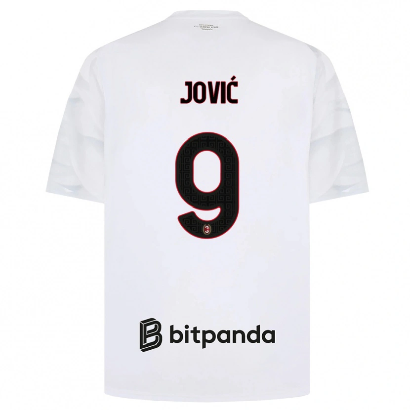 Danxen Kvinnor Luka Jovic #9 Vit Röd Svart Bortatröja Matchtröjor 2026/27 Tröjor T-Tröja