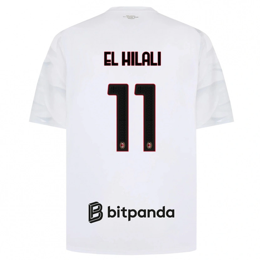 Danxen Kvinnor Youns El Hilali #11 Vit Röd Svart Bortatröja Matchtröjor 2026/27 Tröjor T-Tröja