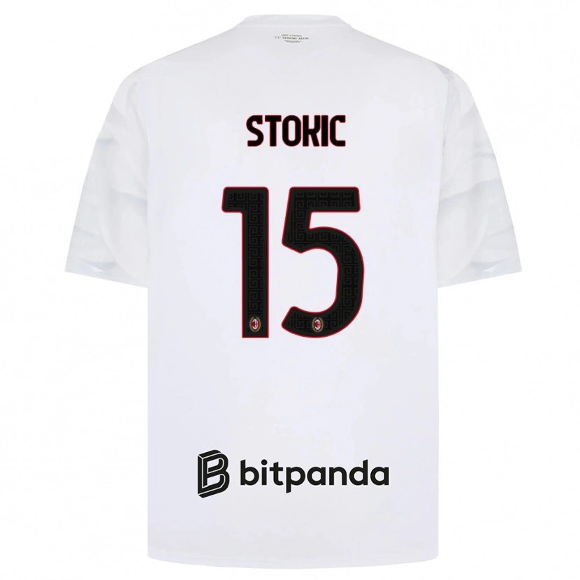 Danxen Kvinnor Sara Stokić #15 Vit Röd Svart Bortatröja Matchtröjor 2026/27 Tröjor T-Tröja