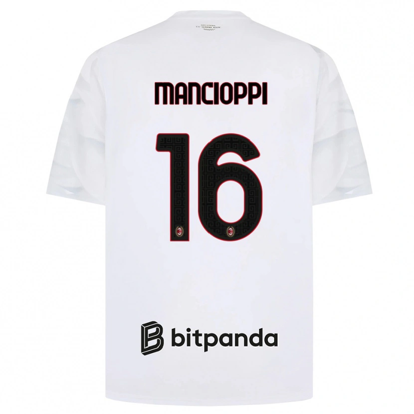 Danxen Kvinnor Tommaso Mancioppi #16 Vit Röd Svart Bortatröja Matchtröjor 2026/27 Tröjor T-Tröja