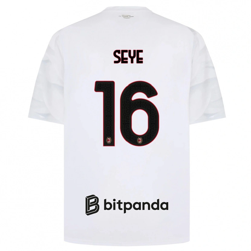 Danxen Kvinnor Abdou Seye #16 Vit Röd Svart Bortatröja Matchtröjor 2026/27 Tröjor T-Tröja