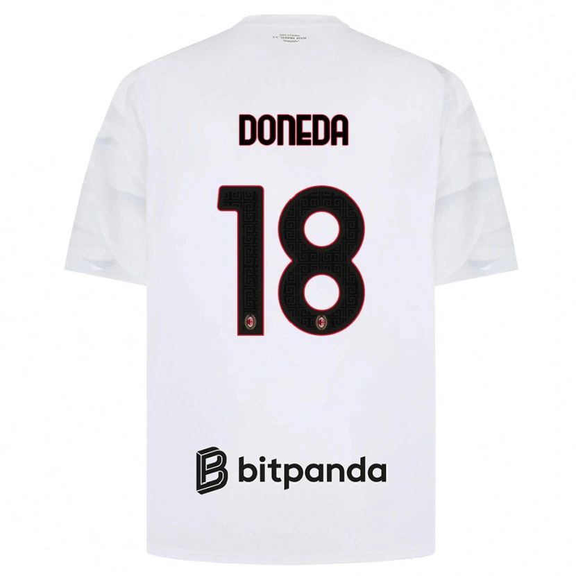 Danxen Kvinnor Paolo Doneda #18 Vit Röd Svart Bortatröja Matchtröjor 2026/27 Tröjor T-Tröja