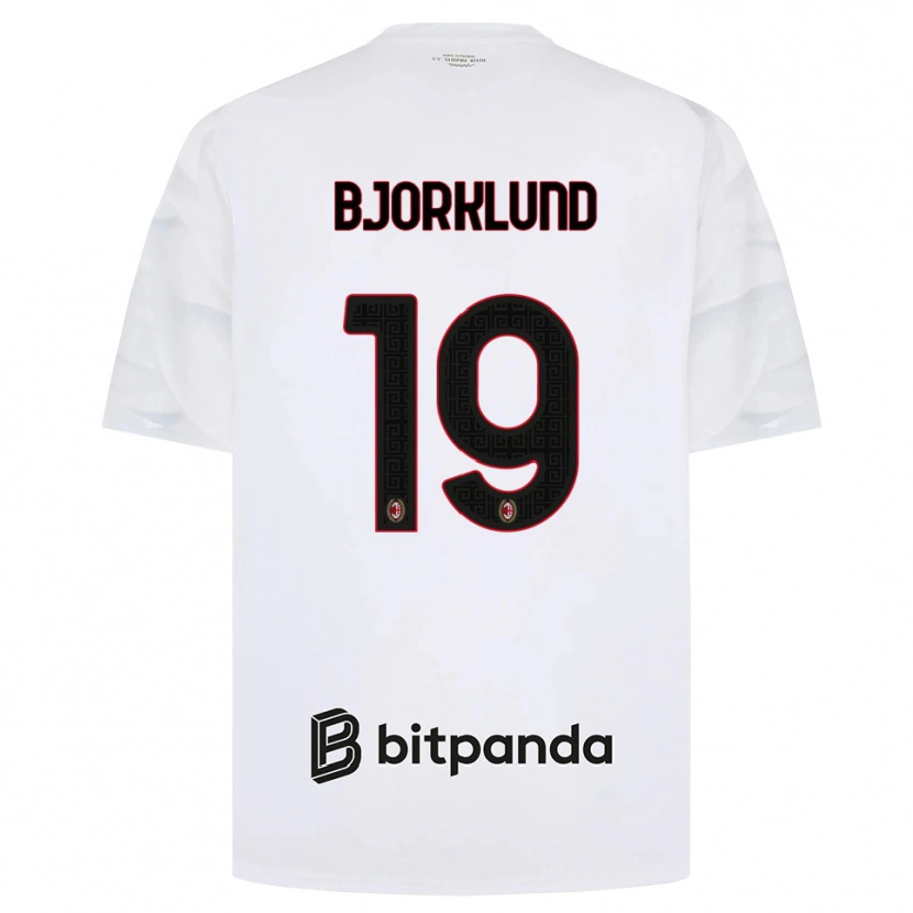 Danxen Kvinnor Lukas Bjorklund #19 Vit Röd Svart Bortatröja Matchtröjor 2026/27 Tröjor T-Tröja