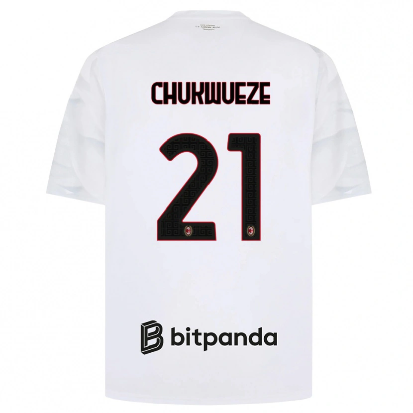 Danxen Kvinnor Samuel Chukwueze #21 Vit Röd Svart Bortatröja Matchtröjor 2026/27 Tröjor T-Tröja