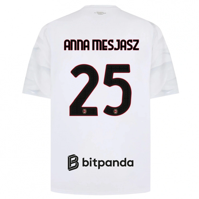 Danxen Kvinnor Małgorzata Anna Mesjasz #25 Vit Röd Svart Bortatröja Matchtröjor 2026/27 Tröjor T-Tröja