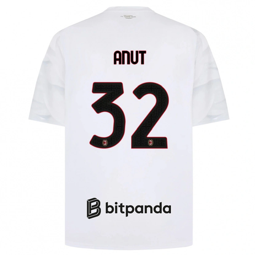 Danxen Kvinnor Niccolo Anut #32 Vit Röd Svart Bortatröja Matchtröjor 2026/27 Tröjor T-Tröja